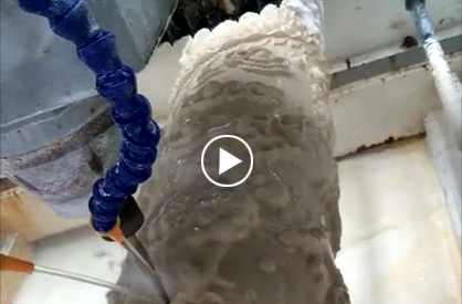 On site processing video of Baodiao stone round carving machine