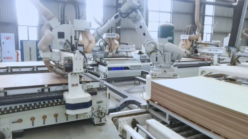 Robotic arm + intelligent material cutting unmanned production site